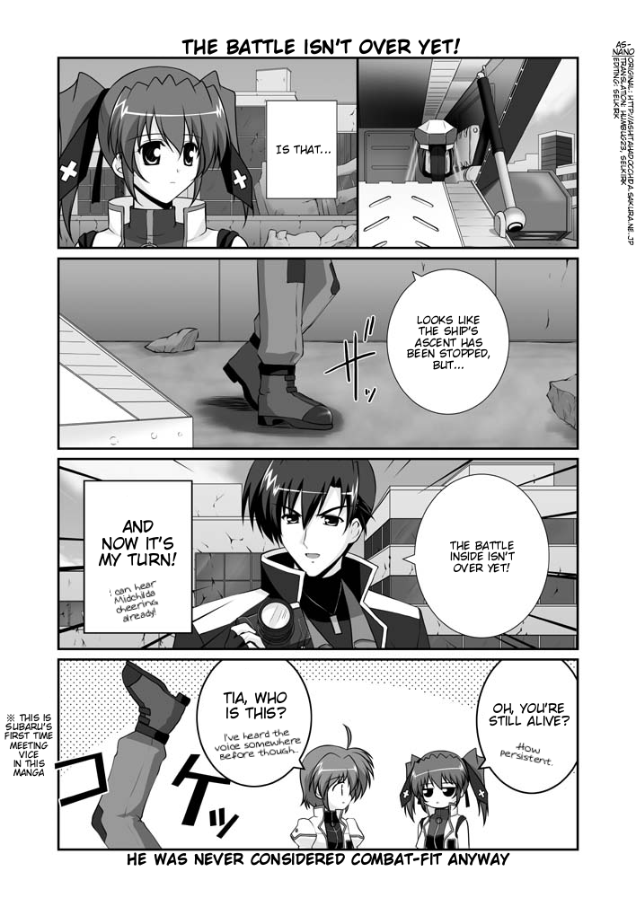 subaru nakajima, teana lanster, and vice granscenic (lyrical nanoha and 1 more) drawn by mikage_takashi