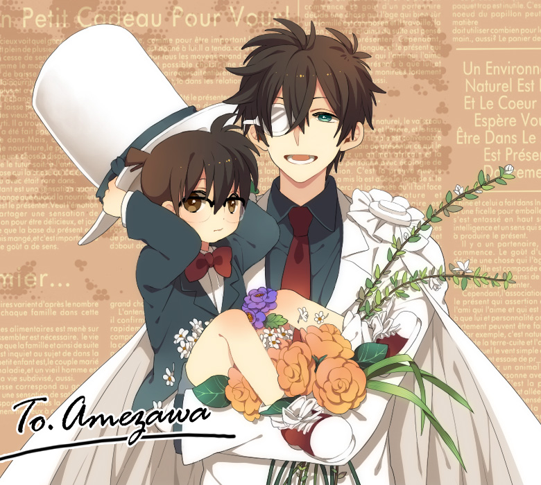 edogawa conan and kaitou kid (meitantei conan and 1 more) drawn by tamado_sao