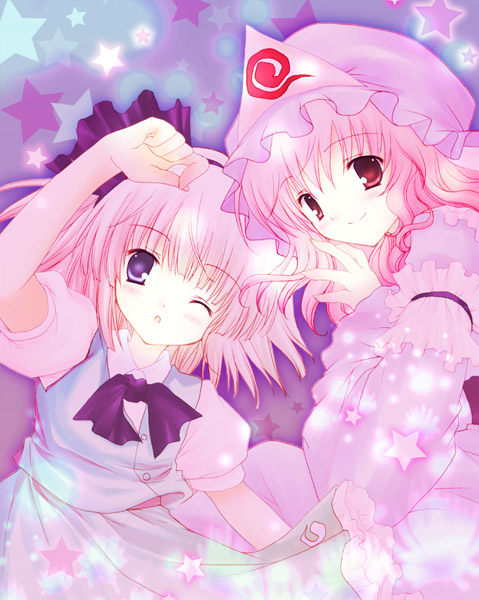 konpaku youmu and saigyouji yuyuko (touhou) drawn by shirogane_hina