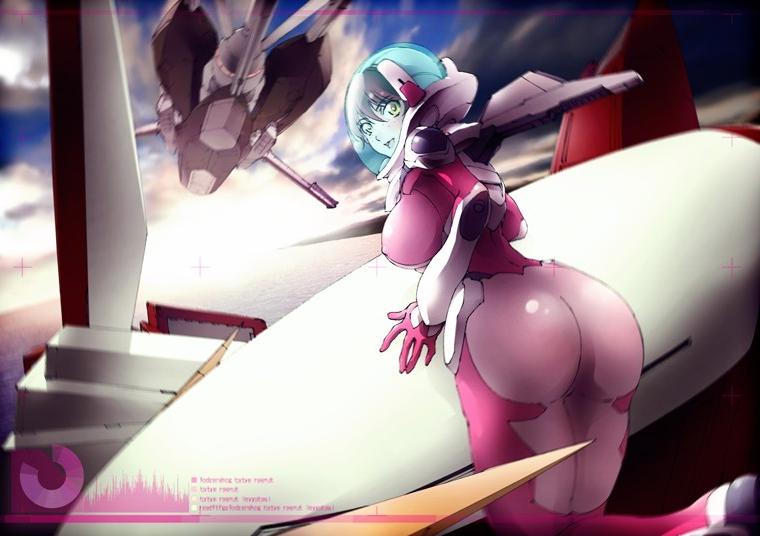 nena trinity and gundam throne drei (gundam and 1 more) drawn by washio_naohiro