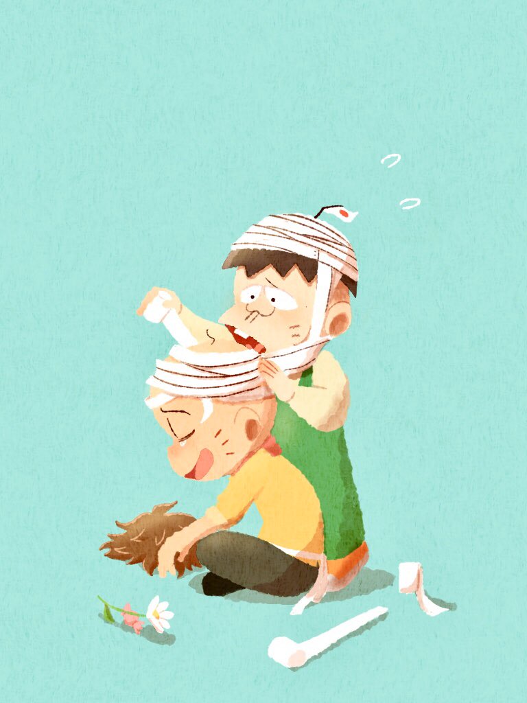 chibita and hatabou (osomatsu and 1 more) drawn by hinakura3