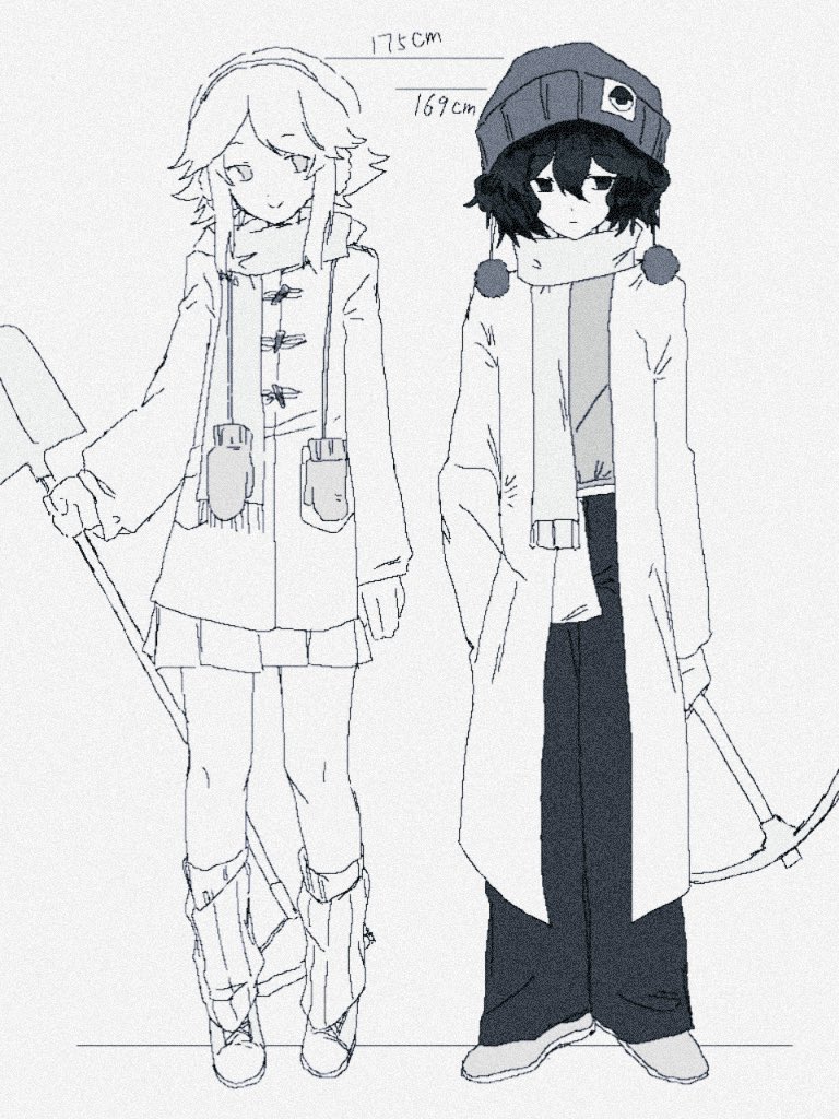 enraku tsubakura and houlen yabusame (len'en) drawn by gas_wf