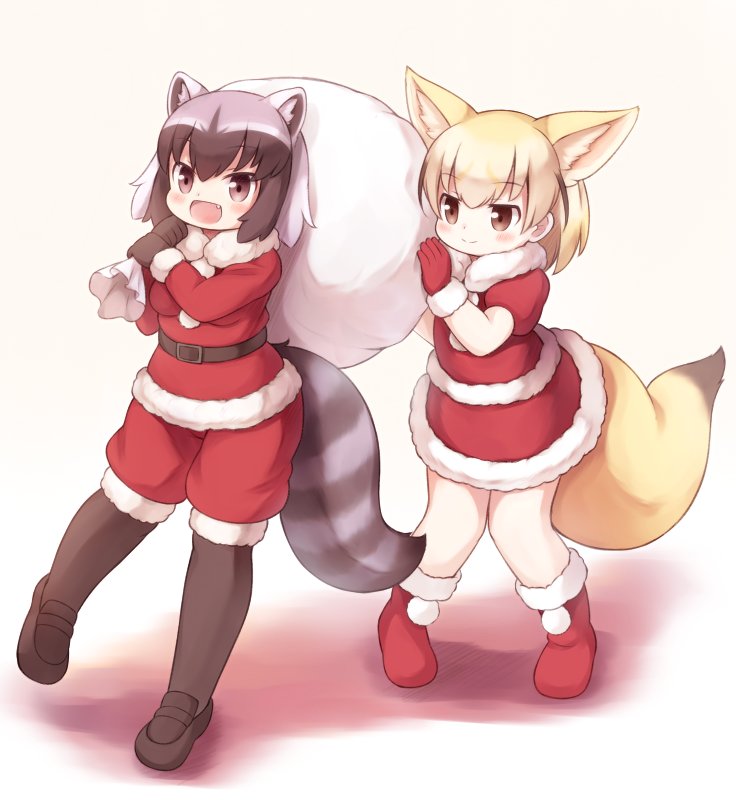 common raccoon and fennec (kemono friends) drawn by matsuu_(akiomoi)