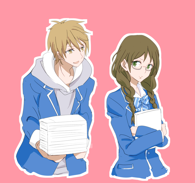 mihashi mami and honda towa (konbini kareshi) drawn by eppyon_ami