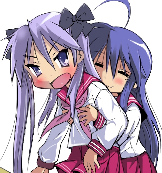 hiiragi kagami and izumi konata (lucky star) drawn by t2