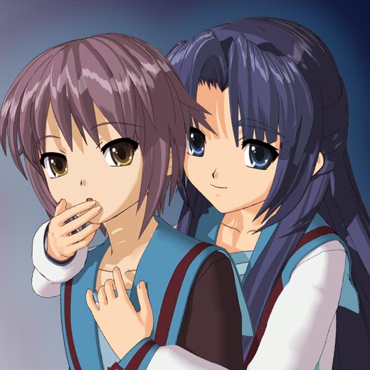 nagato yuki and asakura ryoko (suzumiya haruhi no yuuutsu) drawn by hokusen