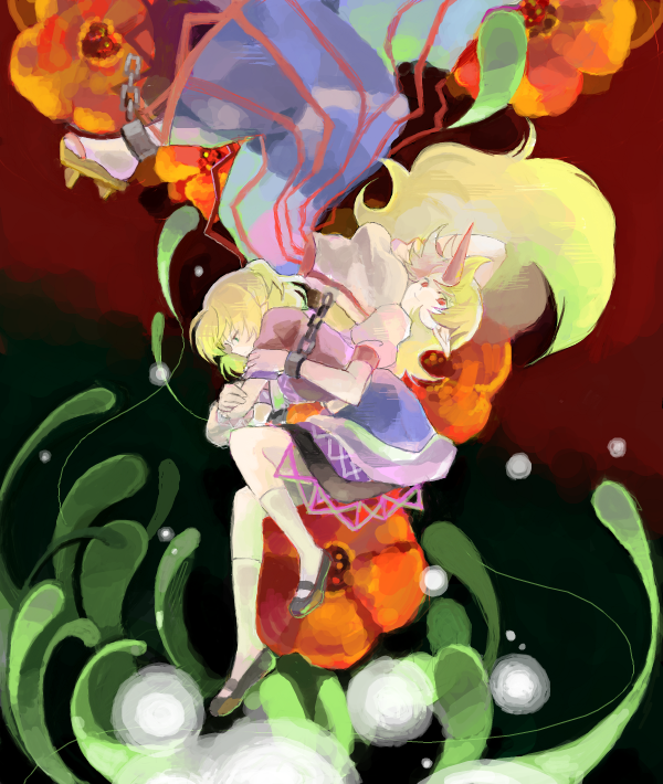 mizuhashi parsee and hoshiguma yuugi (touhou) drawn by 79inko