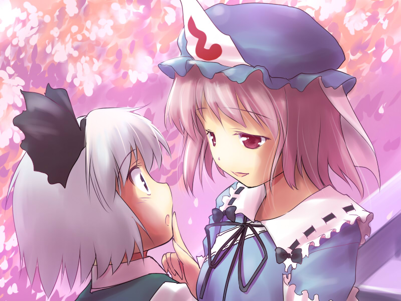 konpaku youmu and saigyouji yuyuko (touhou) drawn by murasaki_kajima