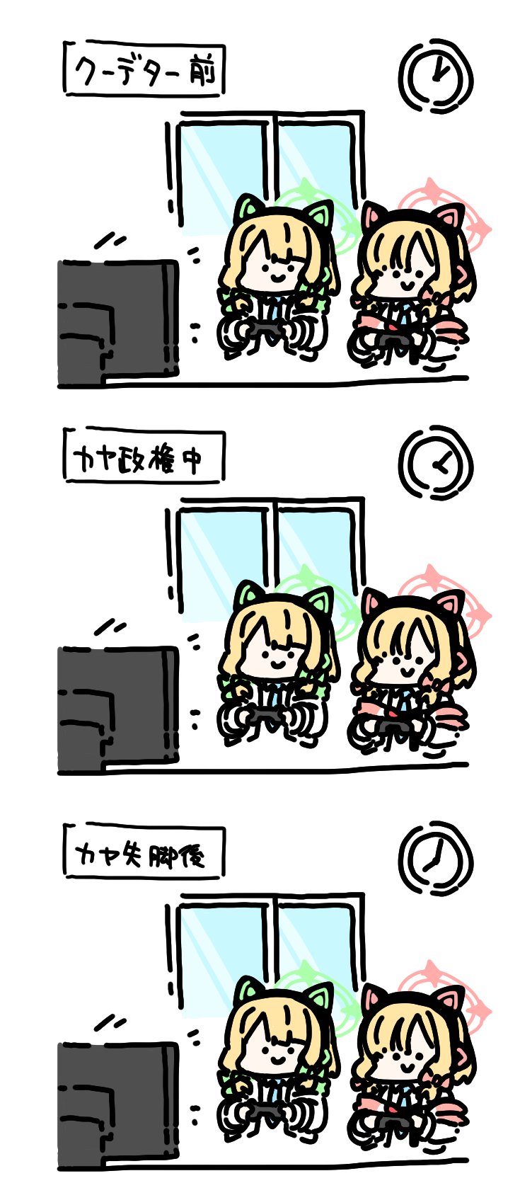 momoi and midori (blue archive) drawn by miyamegane