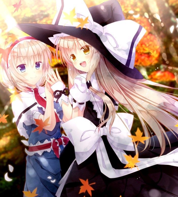 kirisame marisa and alice margatroid (touhou) drawn by akane_hazuki
