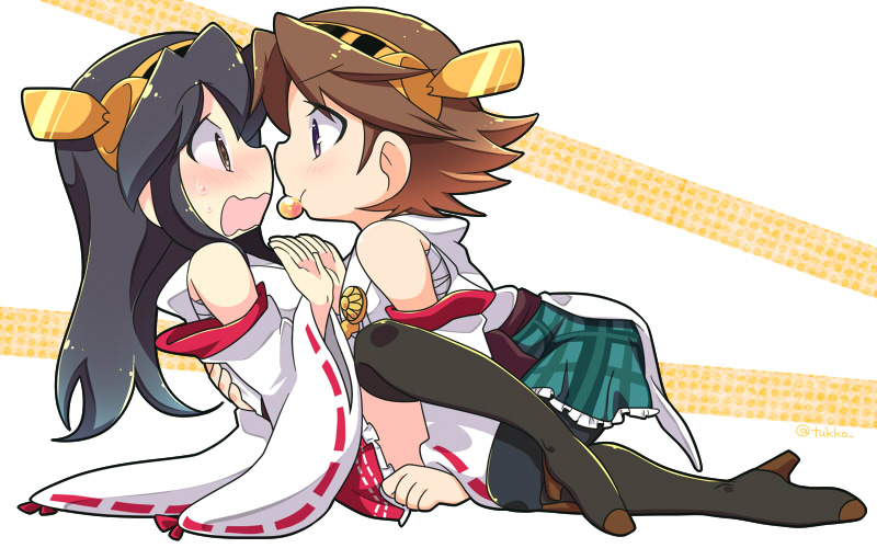 haruna and hiei (kantai collection) drawn by tsukko_(3ki2ne10)