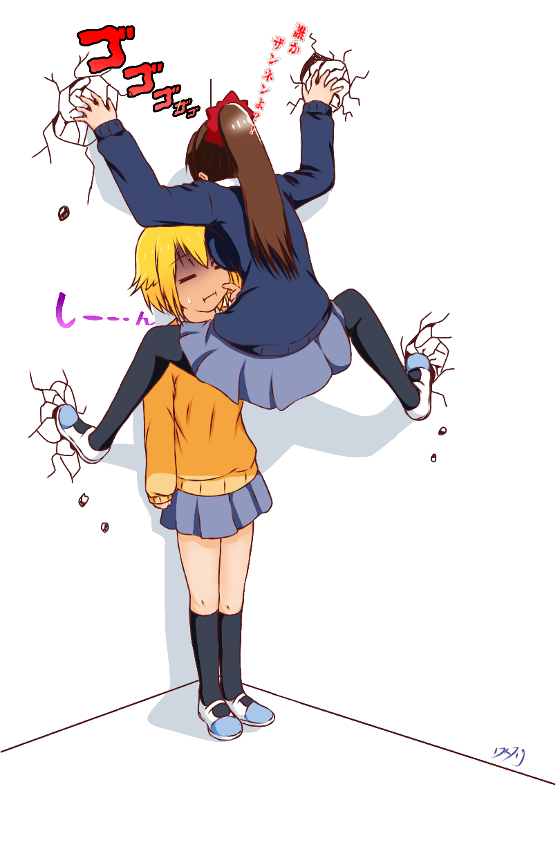 honshou aru and sunao nako (hitoribocchi no marumaru seikatsu) drawn by hitorilily