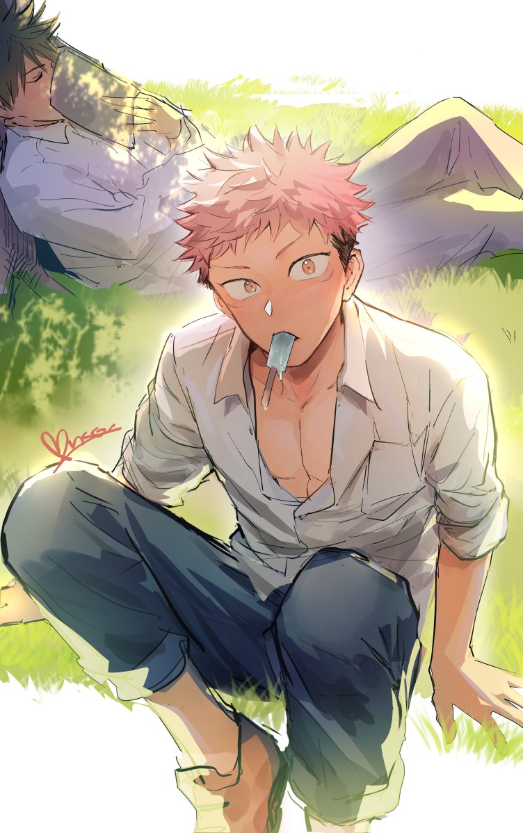 itadori yuuji and fushiguro megumi (jujutsu kaisen) drawn by juju_net