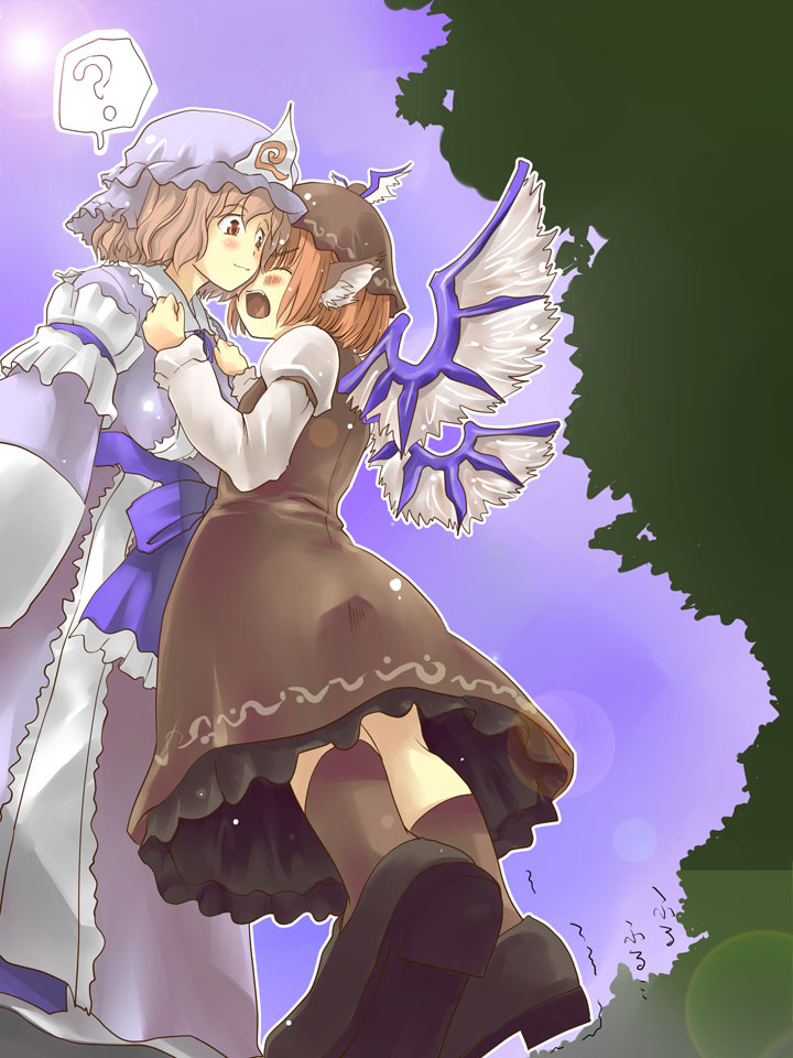 saigyouji yuyuko and mystia lorelei (touhou) drawn by nise_nanatsura