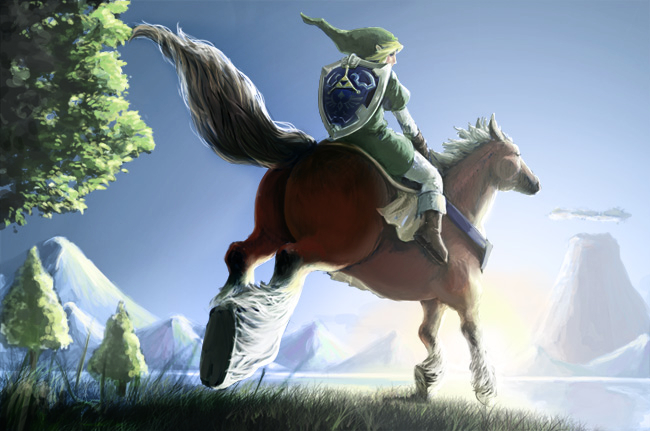 link and epona (the legend of zelda and 1 more) drawn by kiyoharu_(stella)