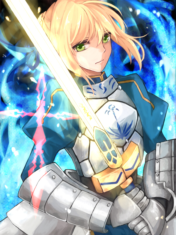 artoria pendragon and saber (fate and 1 more) drawn by sim1
