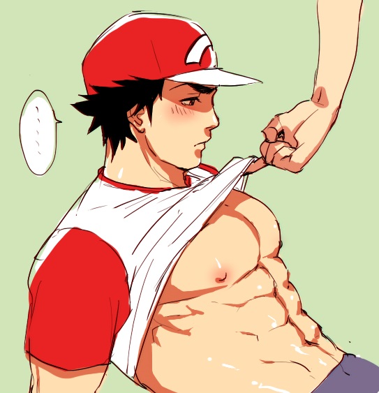 red (pokemon and 1 more) drawn by bitaro