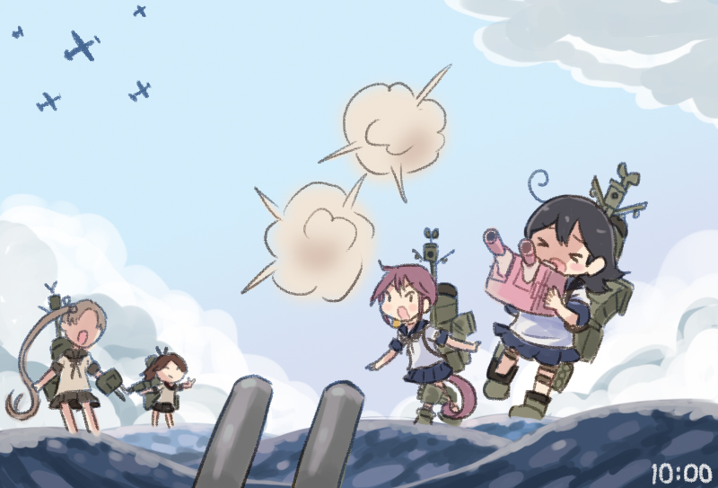 ushio, akebono, shikinami, and ayanami (kantai collection) drawn by saiguchi_otoufu