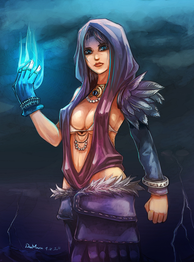 morrigan (dragon age and 1 more) drawn by skuldk1
