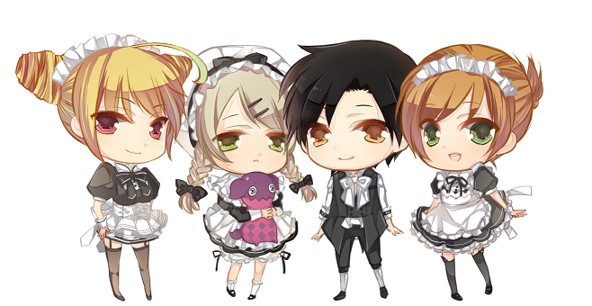 milla maxwell, jude mathis, elize lutus, teepo, and leia rolando (tales of and 1 more) drawn by a_(pivot-nitidokui)