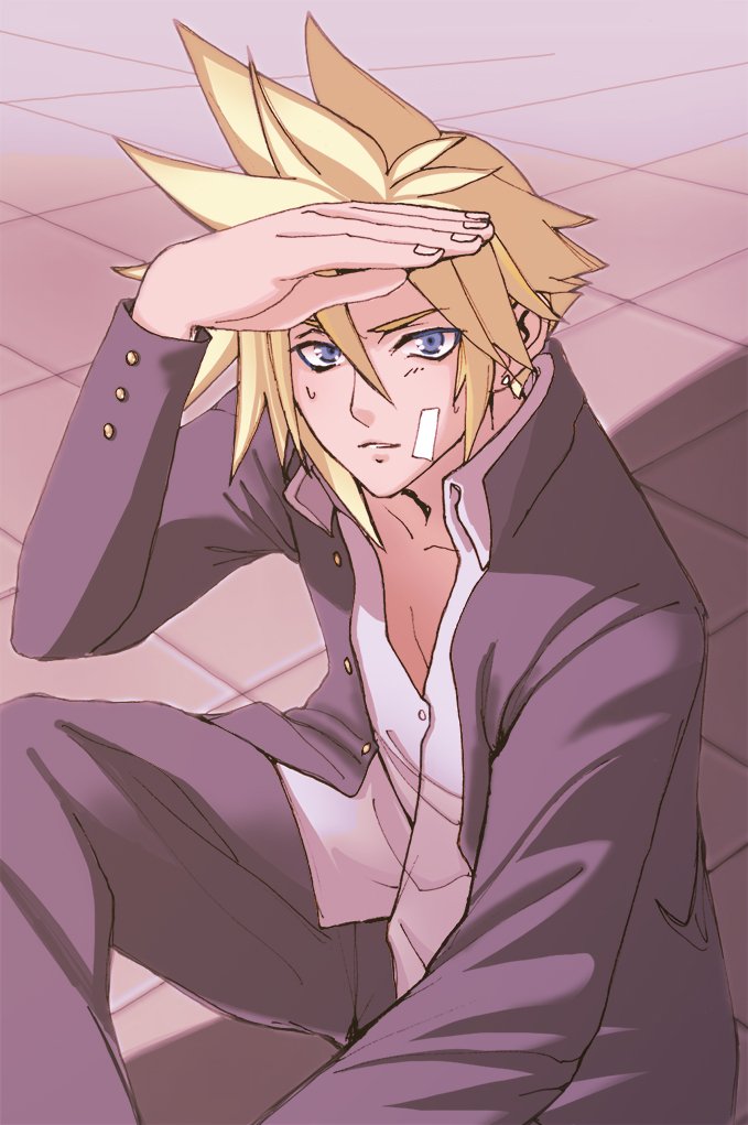 cloud strife (final fantasy and 2 more) drawn by herzenreine