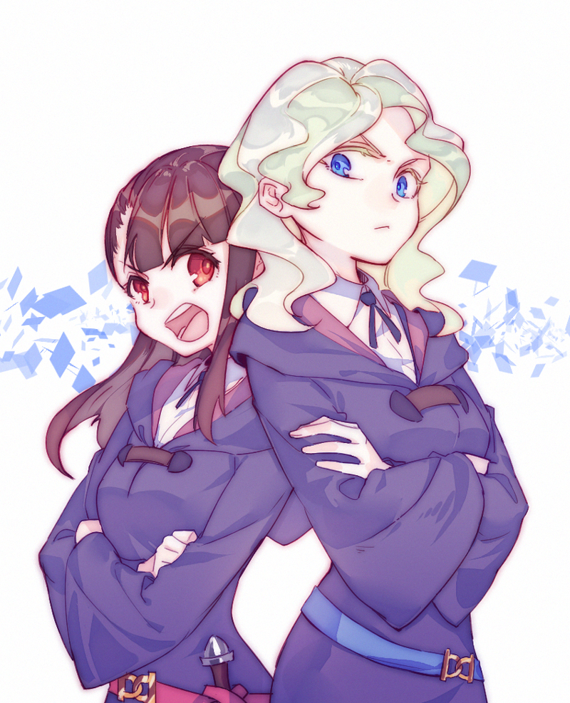 kagari atsuko and diana cavendish (little witch academia) drawn by milk_puppy