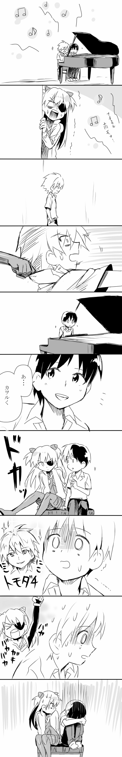 souryuu asuka langley, ikari shinji, and nagisa kaworu (neon genesis evangelion and 2 more) drawn by zanunoneko