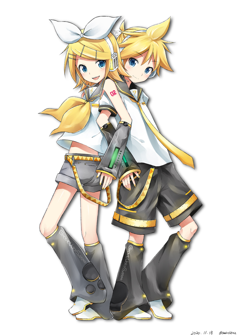 kagamine rin and kagamine len (vocaloid) drawn by sudachi_(calendar)