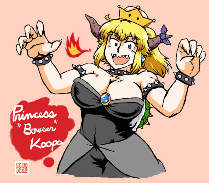 bowsette (mario and 1 more) drawn by azuki_osamitsu