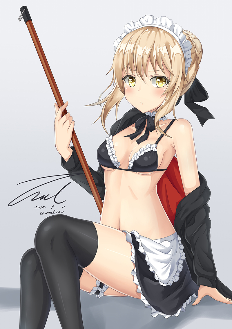 artoria pendragon and saber alter (fate and 1 more) drawn by unel