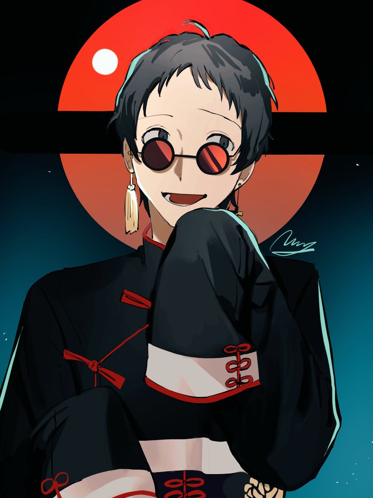 adachi tooru (persona and 1 more) drawn by momotamago