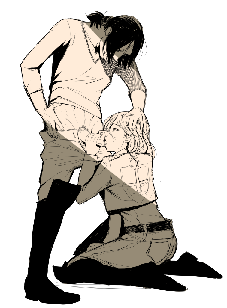 krista lenz and ymir (shingeki no kyojin) drawn by sai_(poobuttandboonie)