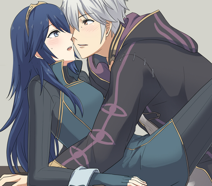 lucina and male robin (fire emblem and 1 more) drawn by ameno_(a_meno0)