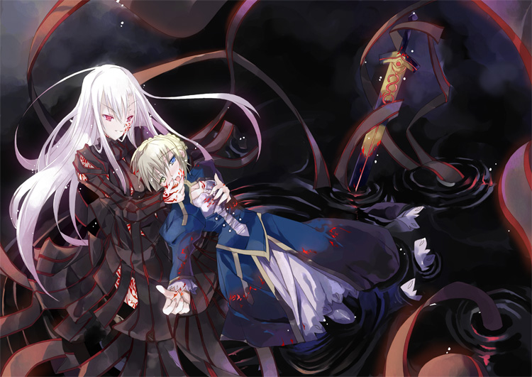 artoria pendragon, saber, saber alter, matou sakura, and dark sakura (fate and 2 more) drawn by hinoto