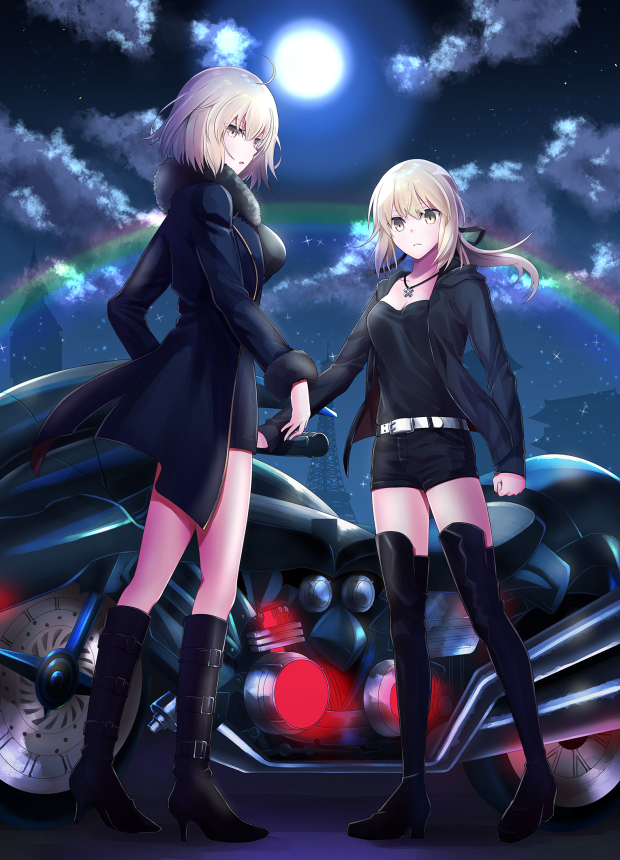 artoria pendragon, jeanne d'arc alter, and saber alter (fate and 1 more) drawn by meet_(105r)