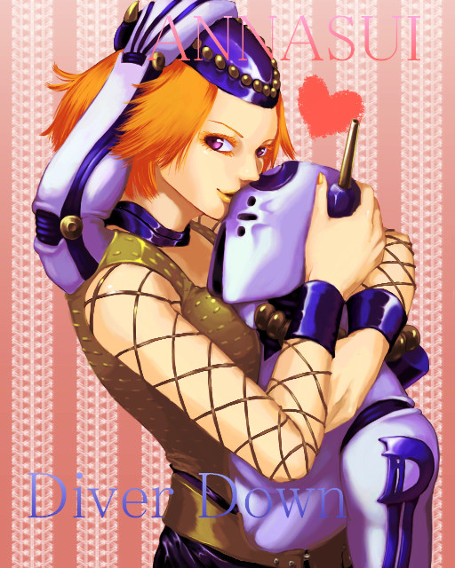 narciso anasui and diver down (jojo no kimyou na bouken and 1 more) drawn by kamiura