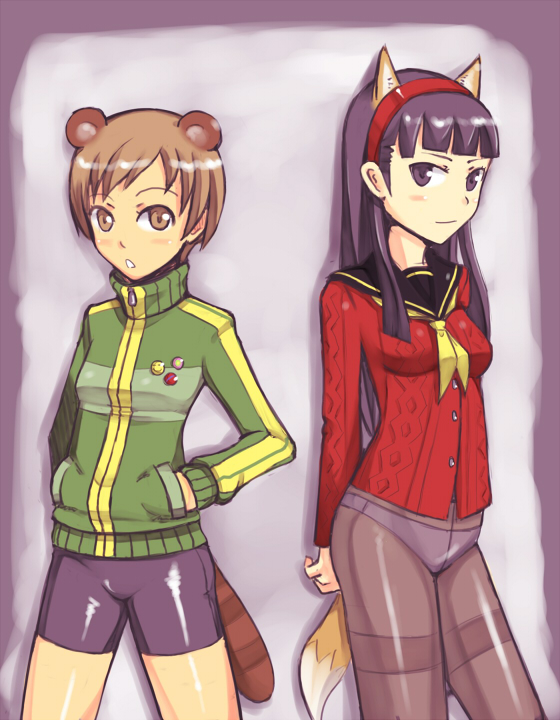 satonaka chie and amagi yukiko (persona and 1 more) drawn by em_(totsuzen_no_hakike)