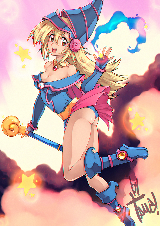 dark magician girl (yu-gi-oh!) drawn by tama!_(lazyturtle)