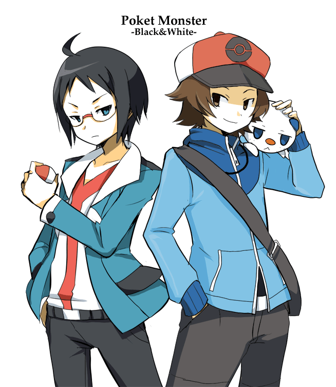 hilbert, oshawott, and cheren (pokemon and 1 more) drawn by k222