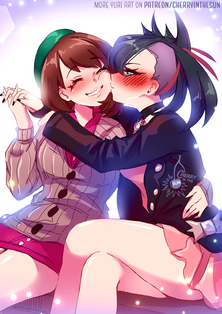 marnie and gloria (pokemon and 1 more) drawn by cherry_in_the_sun