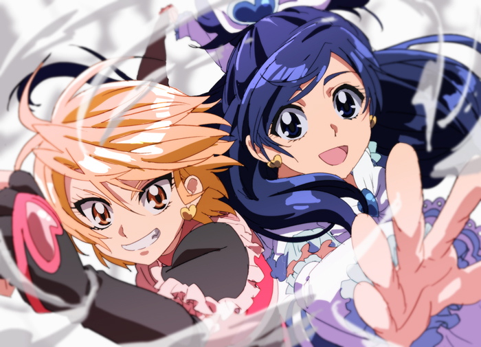 misumi nagisa, yukishiro honoka, cure black, and cure white (precure and 1 more) drawn by fumiko_(mesushi)