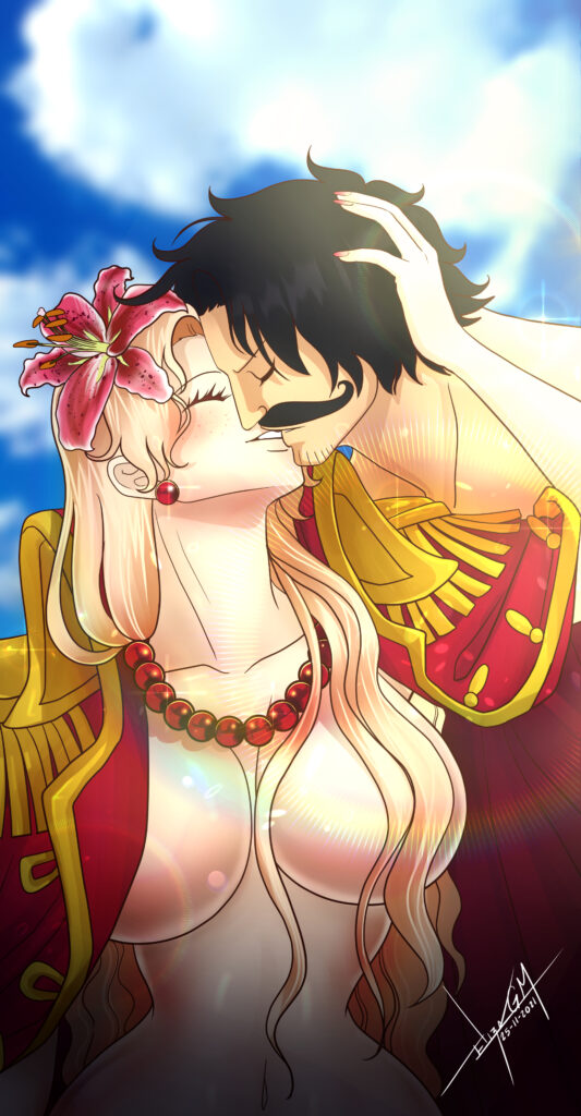 gol d. roger and portgas d. rouge (one piece) drawn by elizagm