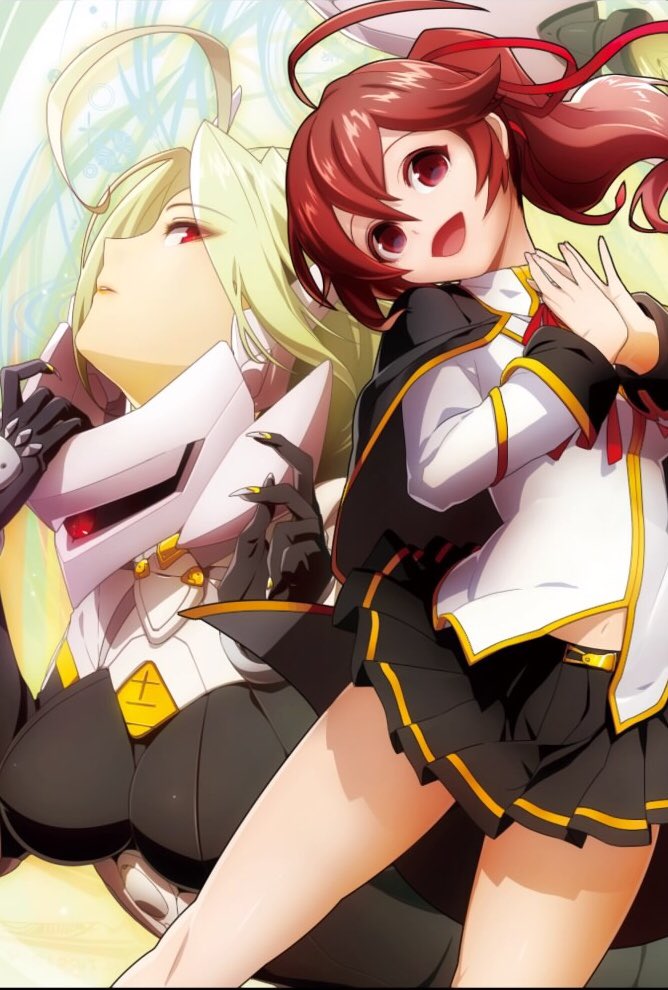 lambda-11 and celica a. mercury (blazblue) drawn by higuchi_konomi