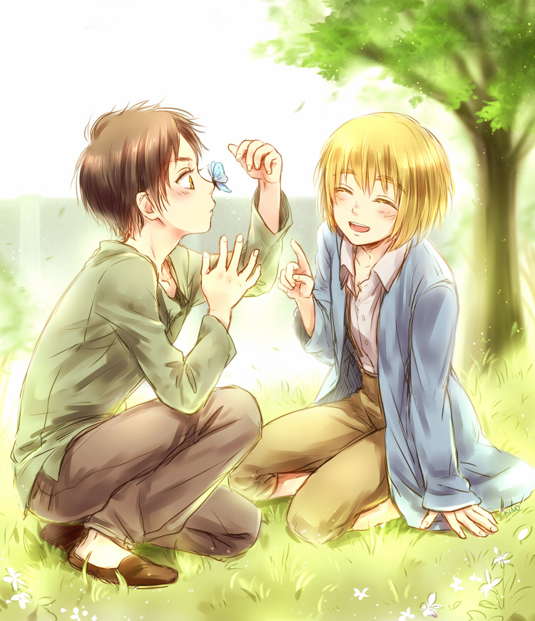 eren yeager and armin arlert (shingeki no kyojin) drawn by kino25_n