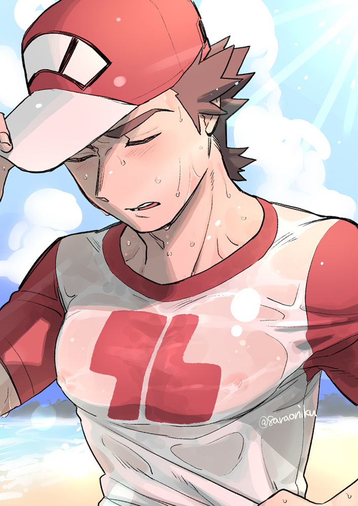red (pokemon and 1 more) drawn by harayan