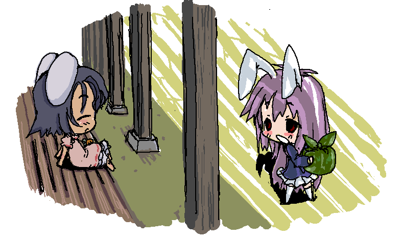 reisen udongein inaba and inaba tewi (touhou) drawn by baku_taso