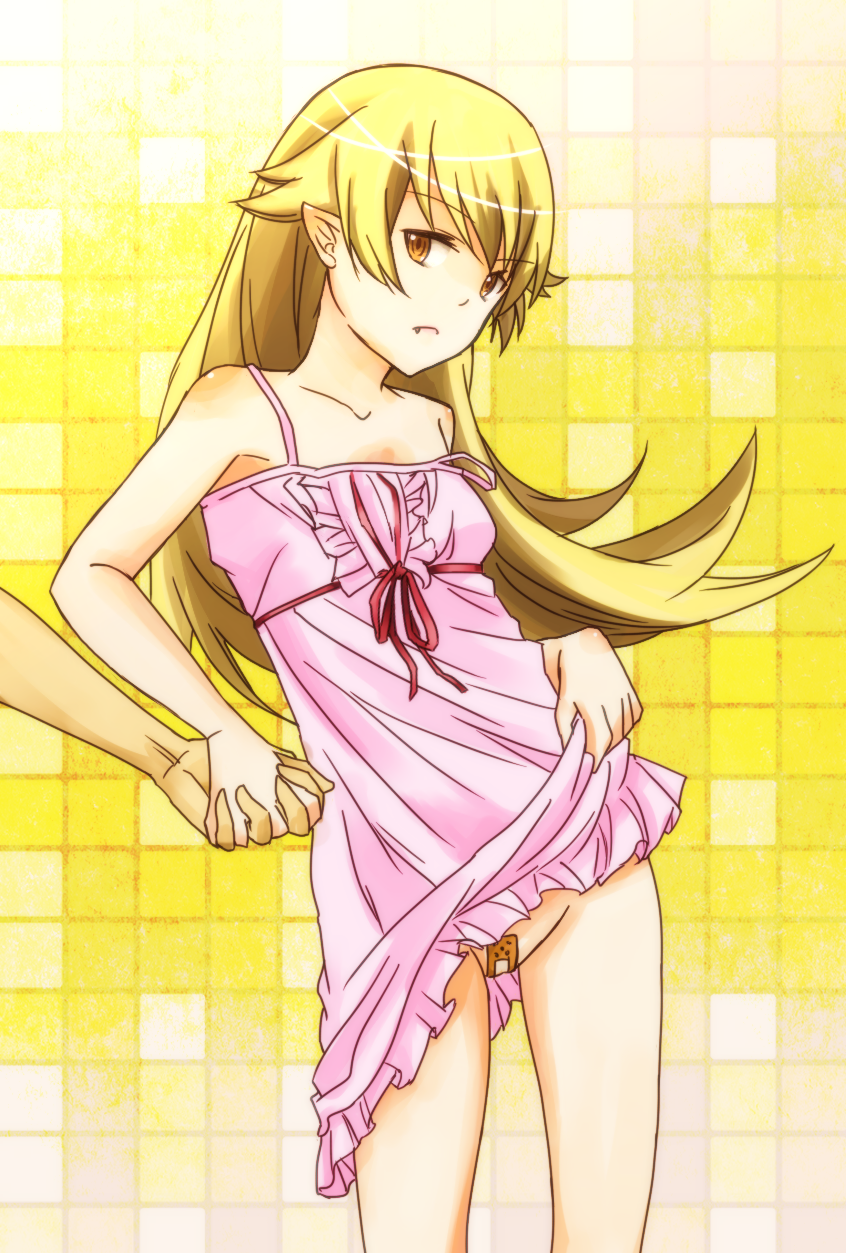 oshino shinobu (monogatari and 1 more) drawn by kikyoen