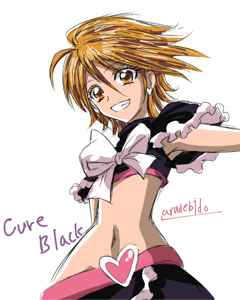 misumi nagisa and cure black (precure and 1 more) drawn by arudebido
