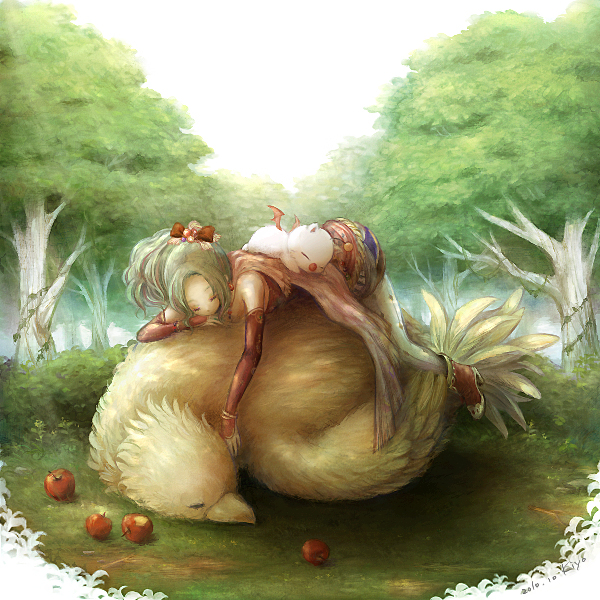 terra branford and moogle (final fantasy and 1 more) drawn by blanche_neige