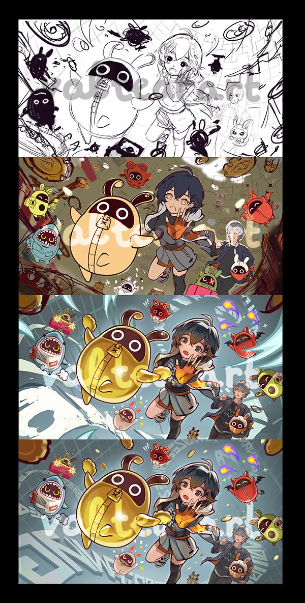 belle, wise, eous, amillion, sharkboo, and 6 more (zenless zone zero) drawn by valtear
